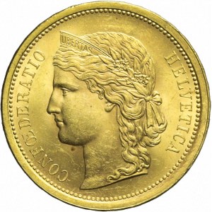 Szwajcaria, 20 franków 1886, Berno, bardzo ładne
