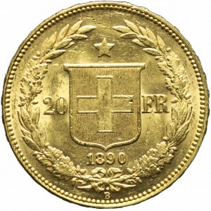 Szwajcaria, 20 franków 1890, Berno