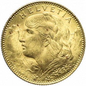 Szwajcaria, 10 franków 1922, Berno, piękne