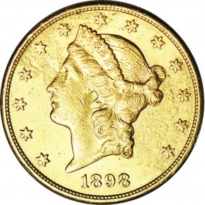 Stany Zjednoczone Ameryki (USA,) 20 dolarów 1898 S, Liberty Head, San Francisco