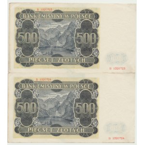 Lot 2 szt. 500 złotych 1940, ser. B