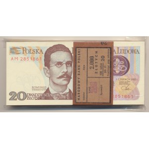 Paczka bankowa 20 złotych 1982 Traugutt, ser. AH