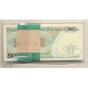Paczka bankowa 50 złotych 1988 Świerczewski, ser. KG