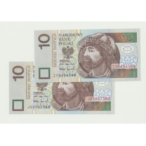 2 szt. 10 złotych 1994, ser. IY i JG