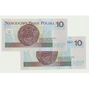 2 szt. 10 złotych 1994, ser. IY i JG