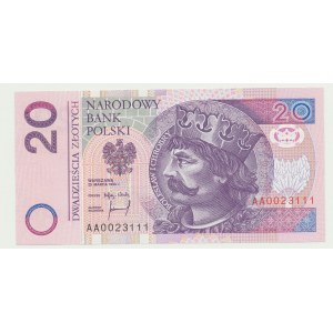 20 złotych 1994, druk TDLR Londyn, AA 0023111