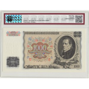 Czechosłowacja, 1000 koron 1934, ser. B, SPECIMEN