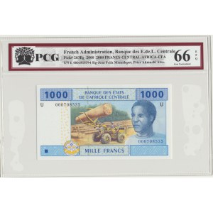 Afryka Centralna, 1000 Franków 2002, ser. U 000708535