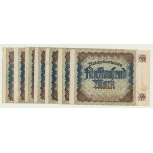 Lot 7 szt., Niemcy, 5 marek 1922, serie podwójne, mały numerator