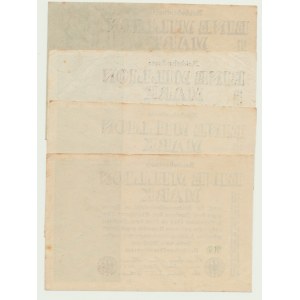 Lot 4 szt. Niemcy, 1 milion marek 1923, seria, czerwona, gotykiem