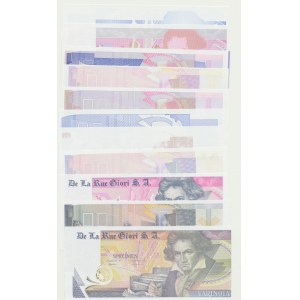 11 szt. Wielka Brytania banknoty testowe De La Rue Giori S.A.