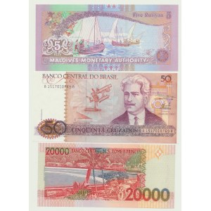 3 szt. banknoty Świat, stany UNC