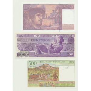3 szt. banknoty Świat, stany UNC