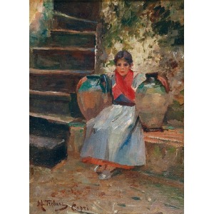 Maurycy TRĘBACZ (1861-1941), Dziewczynka z Capri - Sielanka włoska, lata 90. XIX w. (?)