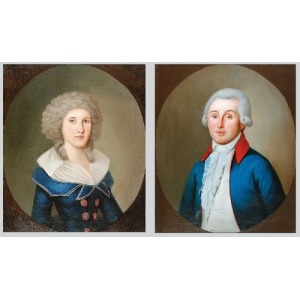 Malarz nieokreślony polski (XVIII w.), Jan Kalkstein i Marianna z Bromirskich Kalsteinowa - para portretów, 1786