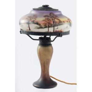 David GUERON - DEGUE (1892-1950), Lampa gabinetowa, elektryczna, szklana