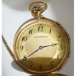[VARSAVIANA - H. WAWELBERG] Złoty zegarek z dewizką. Prezent od H. Wawelberga Bank Handlowy Warszawa UNIKAT!