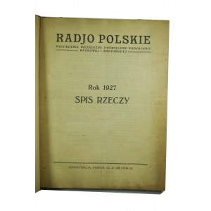 [POLSKIE RADIO] Radio Polskie rok 1927, 9 numerów