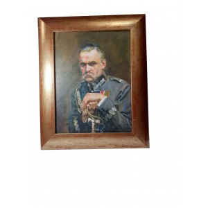[PIŁSUDSKI] Obraz olej na płótnie. Wojciech Kossak (współczesna kopia) , 53x43cm