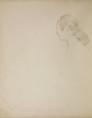 Jacek Malczewski (1854-1929), Głowa młodej kobiety z lewego profilu, VIII.1925