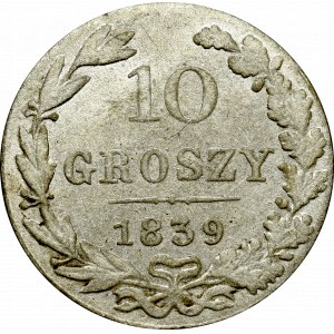Zabór rosyski, 10 groszy 1839