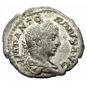 Roman Empire, Elagabal, Denarius - legend overstriked