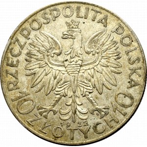 II Rzeczpospolita, 10 złotych 1932 ZZM Głowa kobiety