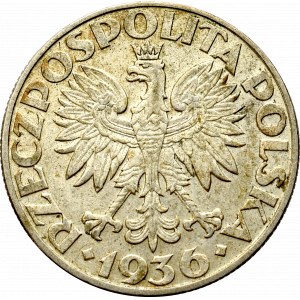 II Rzeczpospolita, 5 złotych 1936 Żaglowiec