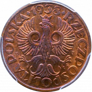 II Republic of Poland, 2 groschen 1938 - PCGS MS65 RB