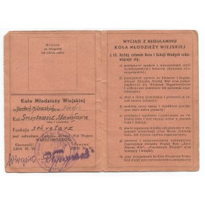 II RP, Legitymacja Centralny Związek Młodej Wsi 1938 Sierpc/Budy Milewskie