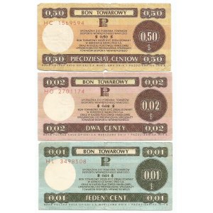 Pewex, Zestaw 1, 2 i 50 centów 1979