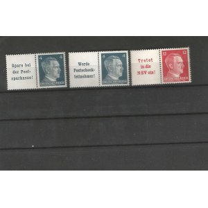 III Reich, Lot of 3 stamps
