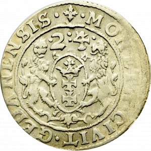 Sigismund III, 18 groschen 1624, Danzig - date overstriked