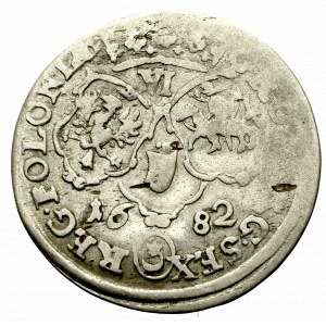 Jan III Sobieski, Szóstak 1682, Bydgoszcz - kokardki u dołu tarcz/ciekawa korona