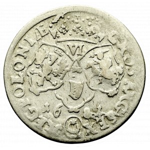Jan III Sobieski, Szóstak 1681, Bydgoszcz - rzadkość klejnoty w kształcie fleuronów w obręczy korony