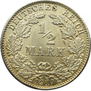 Germany, 1/2 mark 1917 D