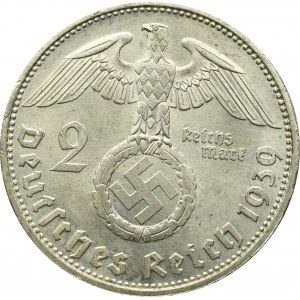 III Rzesza, 2 marki 1939 G Hindenburg