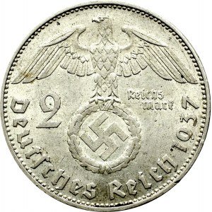 III Rzesza, 2 marki 1937 J Hindenburg