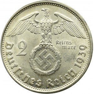 III Rzesza, 2 marki 1939 B Hindenburg