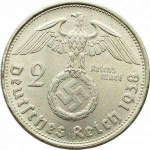 III Reich, 2 mark 1938 B Hindenburg