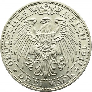 Niemcy, Prusy, 3 marki 1911 - 100-lecie Uniwersyetu Wrocławskiego