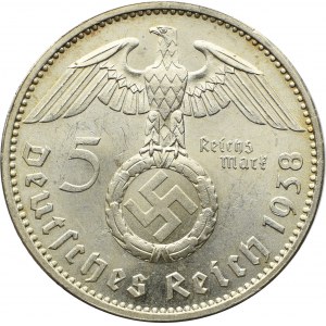 III Reich, 5 mark 1938 A Hindenburg