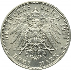 Germany, Bayern, 3 mark 1911
