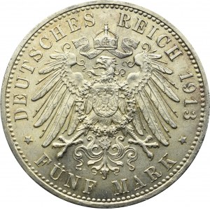 Germany, Preussen, 5 mark 1913