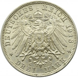 Niemcy, Bawaria, 3 marki 1913