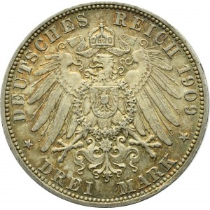 Germany, Preussen, 3 mark 1909