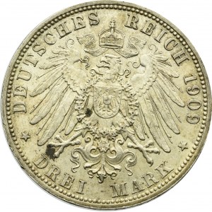Niemcy, Bawaria, 3 marki 1909