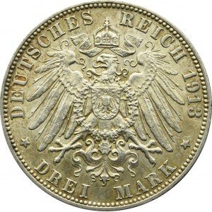 Niemcy, Hamburg, 3 marki 1913