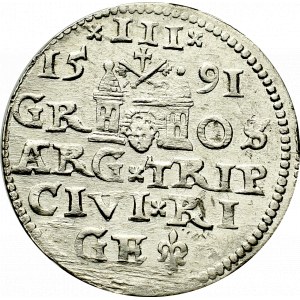 Sigismund III, 3 groschen 1591, Riga