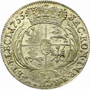 Germany, Saxony, Friedrich August II, 6 groschen 1755, Leipzig